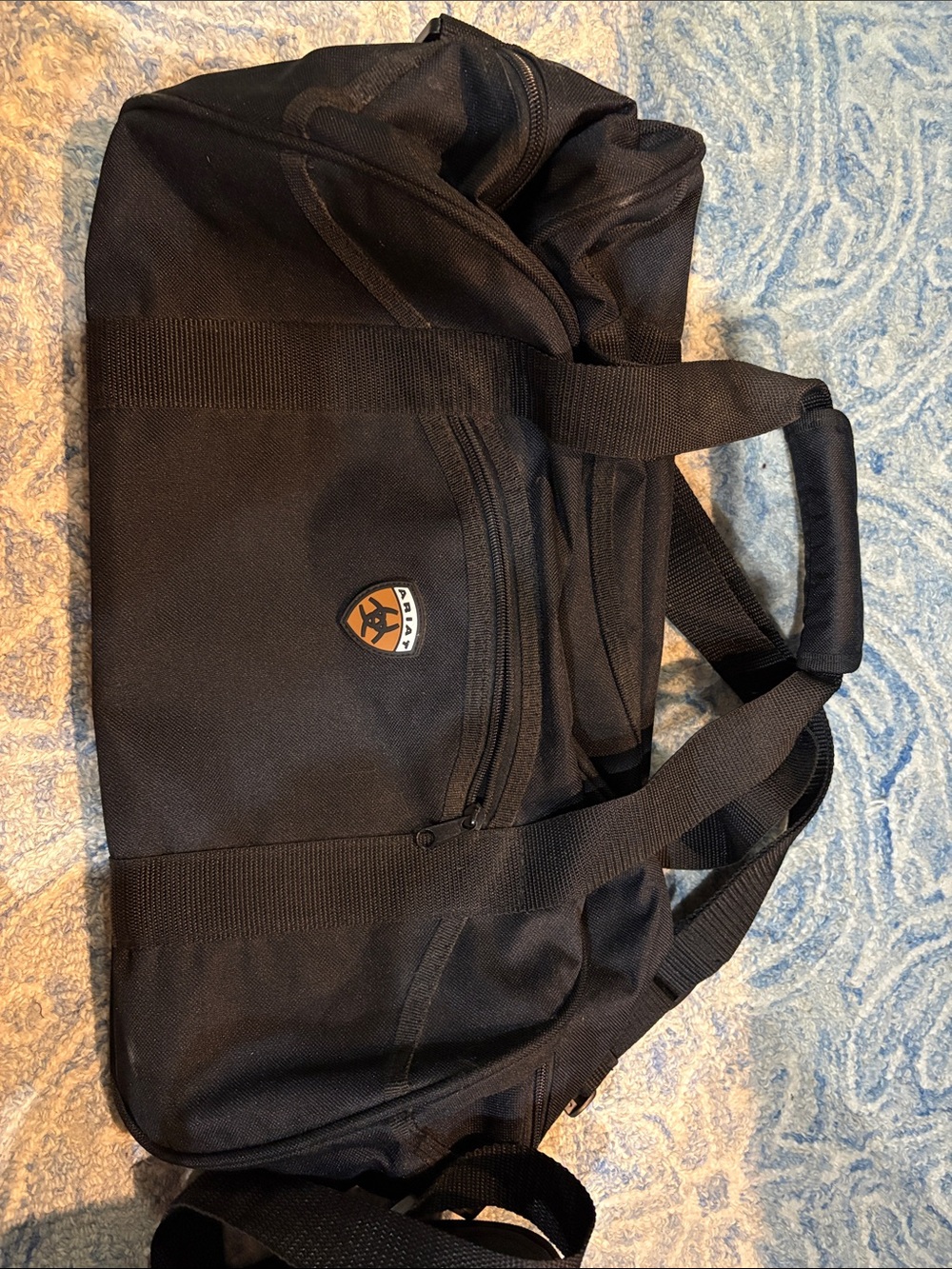 Ariat Black Men's Duffel Bag with Front Zip Pocket